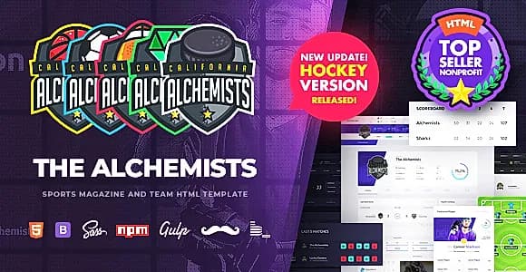 Alchemists - Sports & Gaming Club and News HTML Template