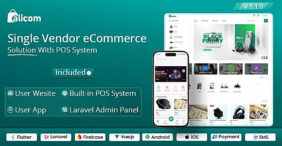 AliCom eCommerce CMS - Complete Single Vendor eCommerce Solution With Built-in POS