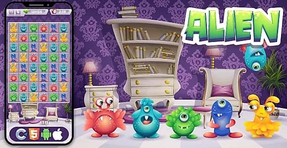 Alien Connect - HTML5 Game, Construct 3
