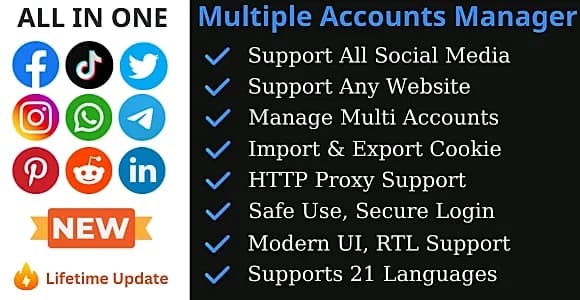 All In One Social Media Multiple Accounts Manager Pro