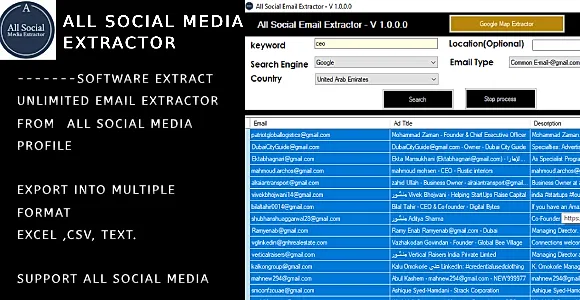 All Social Email Extractor