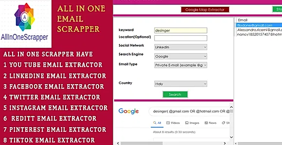 AllINONE Email Extractor And Scraper