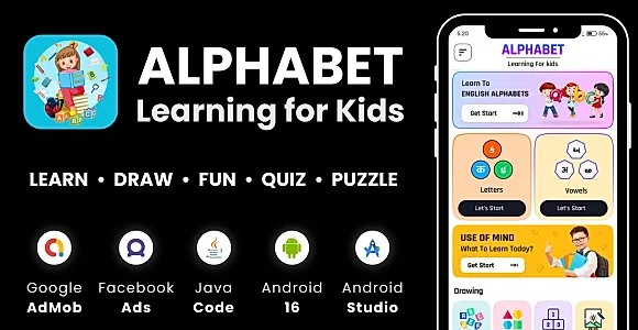 Alphabet Learning for Kids with AdMob Facebook Ads Android