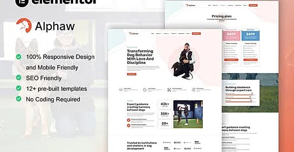 Alphaw - Dog Training Elementor Pro Template Kit