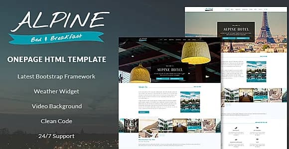 Alpine - Bed and Breakfast One Page Template