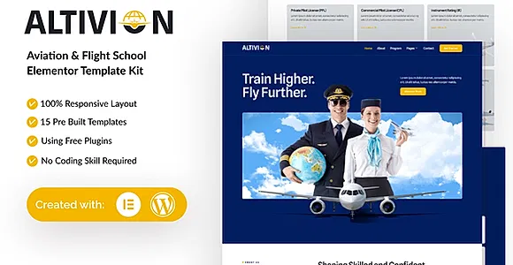 Altivion - Aviation & Flight School Elementor Template Kit