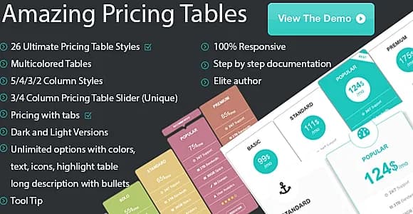Amazing Pure HTML CSS Pricing Tables