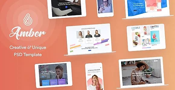 Amber Six - Creative Multipurpose PSD Template