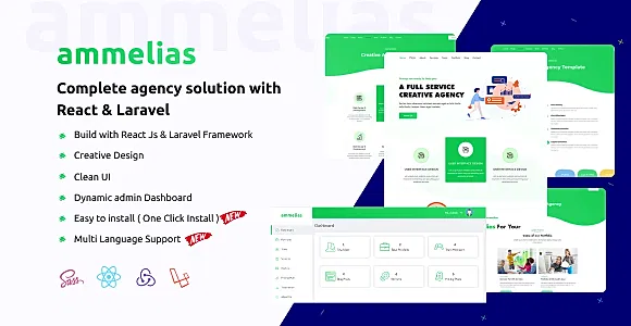 Ammelias - Laravel React Agency CMS