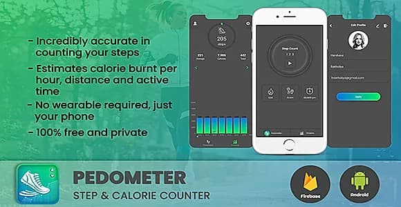 Android App Pedometer :-Step Counter & calorie tracker App