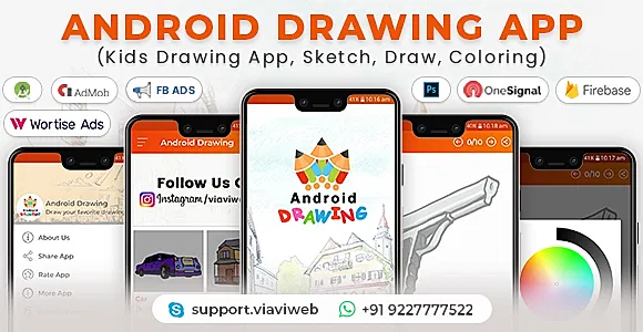 Android Drawing App (Kids Drawing App, Sketch, Draw, Coloring)