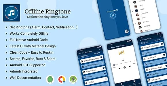 Android Offline Ringtones App | Template for Ringtone App | Ringtone App 2023 | Admob Ads