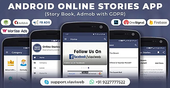 Android Online Stories App (Story Book, Admob with GDPR)
