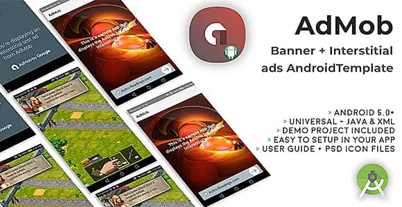 Android Universal AdMob Banner + Interstitial Ads Template
