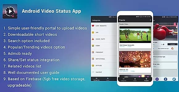 Android Video Status app + Admob ready
