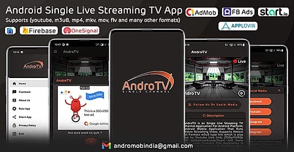 AndroTV - Android Single TV App (Live Streaming) with Admin Panel
