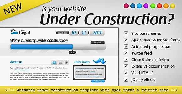 Animated Under Construction - Twitter & Ajax forms