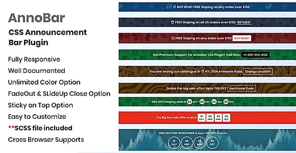 AnnoBar - CSS Announcement Bar Plugin