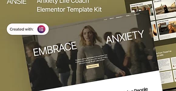 Ansie - Anxiety Life Coach Elementor Template Kit