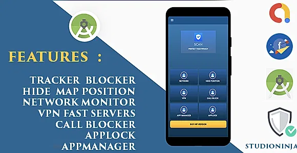 AntiTracker + VPN + HideMap + CallBlocker + AppManager + Network Monitor
