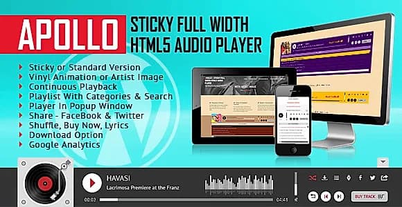 Apollo - Sticky Full Width HTML5 Audio Player - WordPress Plugin