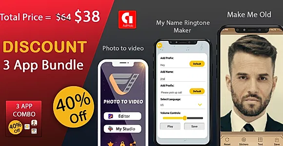 3 app android source code bundle, combo,pack