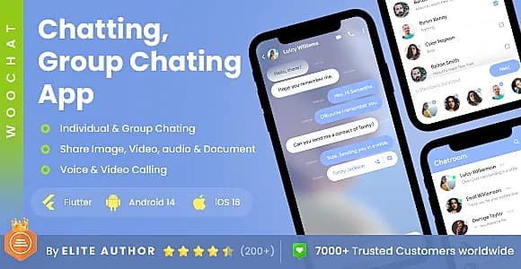 2 App Template| Chatting App| Group Chatting App| Audio Video Calling App| WooChat