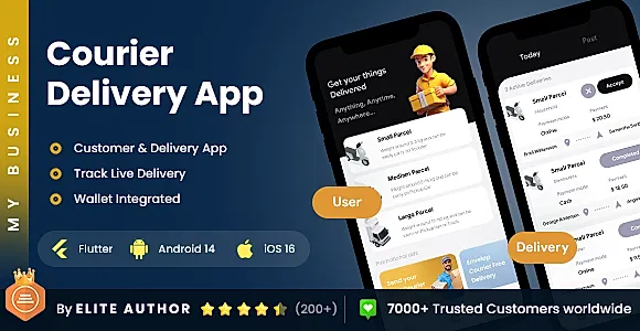 4 App Template | Delivery App | Parcel Delivery App | Pickup and Delivery App | Courier App