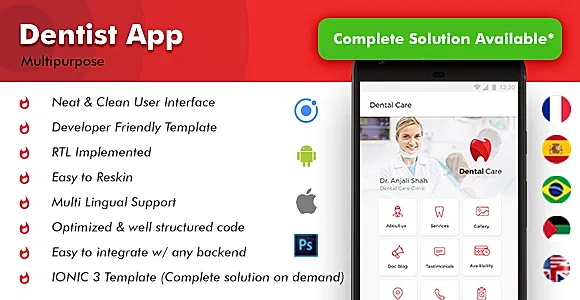 2 App Template| Doctors Appointment Booking App| Dentist Appointment App| Online Doctor App| Dentist