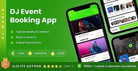 2 App Template| Events App| DJ App| Movie Ticket Booking App |Event Ticket Booking App| DJ Mania