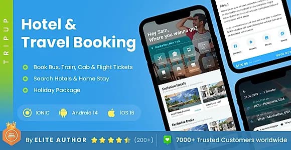 2 App Template| Flight Booking App| Hotel Booking App| Trip Planner App| Ticket Booking App| TripUp