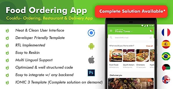6 App Template | Food Delivery App | Food Ordering App | Multi Restro App | Cookfu (IONIC 4)