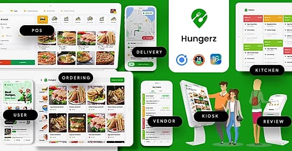 15 App Template| Food Ordering| Multi Restaurant App| Food Delivery| Restaurant POS| Ionic 8 Hungerz