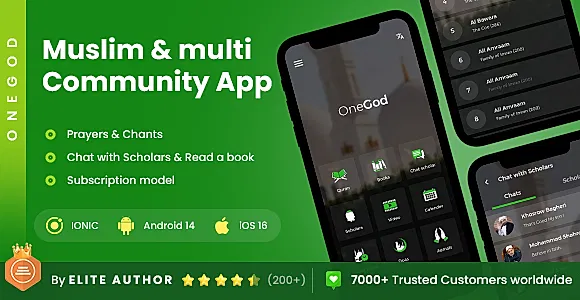 2 App Template| Muslim Community App| Prayer App| Scholar App| Quraan App| OneGod