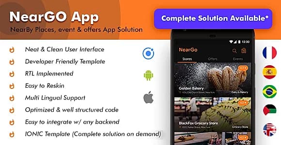 4 App Template| NearBy Places App Nearby Events App| Place finder app| Merchant App| NearGo