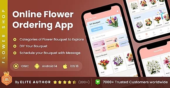 2 App Template| Online Bouquet Shop | Flower Delivery App| Online Bouquet Ordering App| Flower Shop