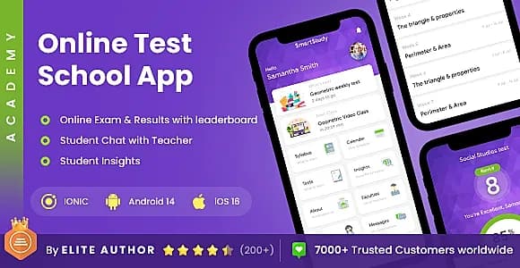 2 App Template| Online Class App| Coaching App| Online Exam eLearning App| Online Study App| Academy