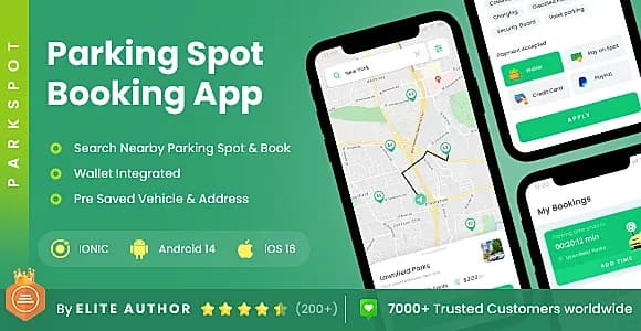 2 App Template | Parking Spot Booking App | Car Parking App | Smart Parking App | ParkSpot