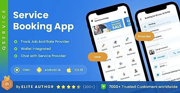 4 App Template| Service Booking|Home Service Provider| Professional Service Booking| Ionic8 Qservice