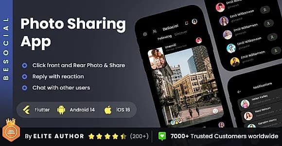 2 App Template | Social Media App | Story & Post Sharing App | Social Sharing App | BeSocial