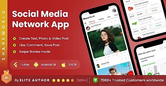 2 App Template| Social Network App| Chatting App| Group Chatting App| Story Sharing App| ShareWorld