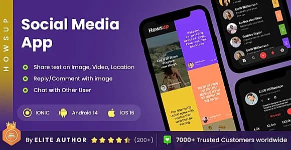2 App Template| Social App| Post Sharing App| Social Sharing App| Video Sharing App| HowsUp