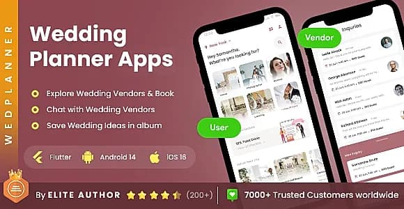 4 App Template | Wedding Planning & Organizing App|  Wedding Planner App | WedPlan