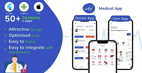 2 App Templates | Docotor Appointment Flutter UI template | Medico | Practo