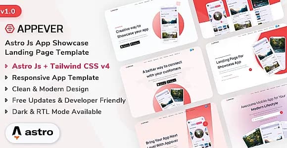 Appever - Astro Js App Showcase Template