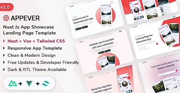 Appever - Nuxt Js App Showcase Template
