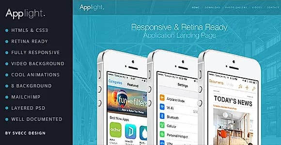 AppLight - Responsive One Page Scroll App Theme