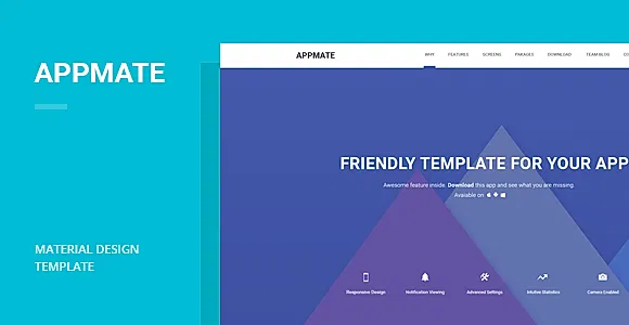 Appmate - Material Design App Landing Template