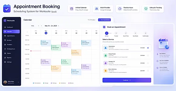 Appointment Booking & Scheduling System for Worksuite SaaS