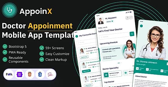 Appoinx  - Doctors Online Appointment Booking Mobile App Template